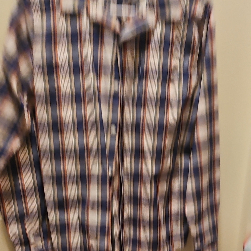 Men's Blue and Red Plaid Shirt